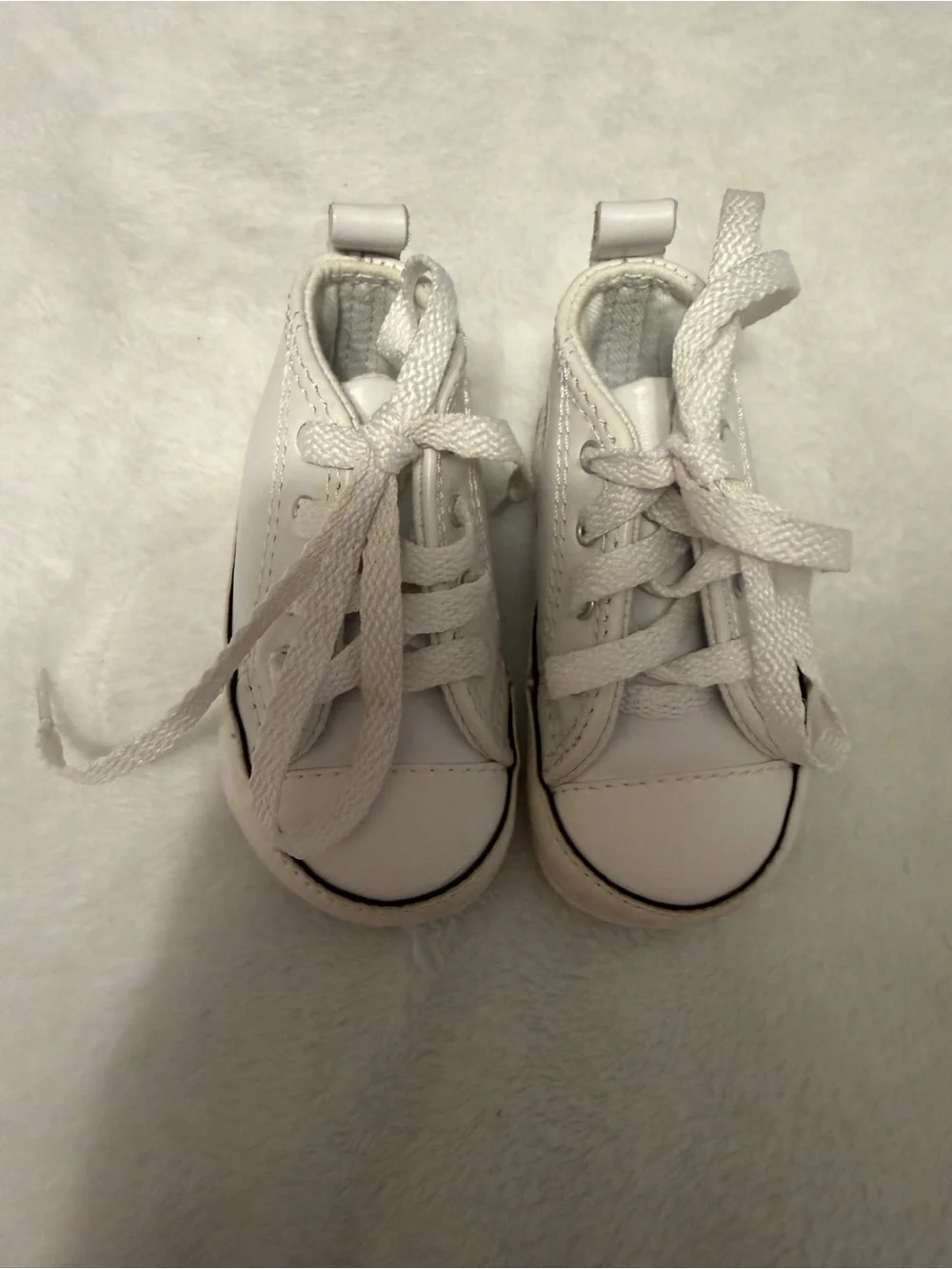 Classic White Baby Lace-Up Walker Shoes